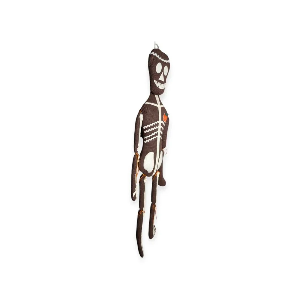 Unique Handmade Brown & White Cloth Hanging Skeleton Halloween Decor 60